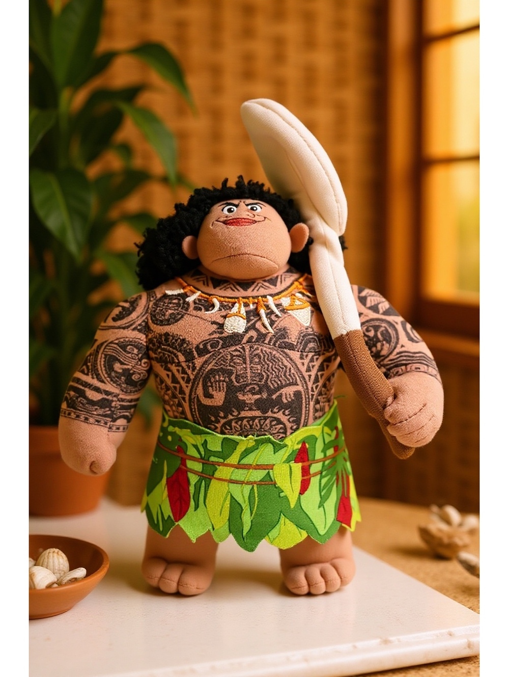 Disney Moana Maui Plush Doll 10” Stuffed Toy Just Play Tattooed Hook